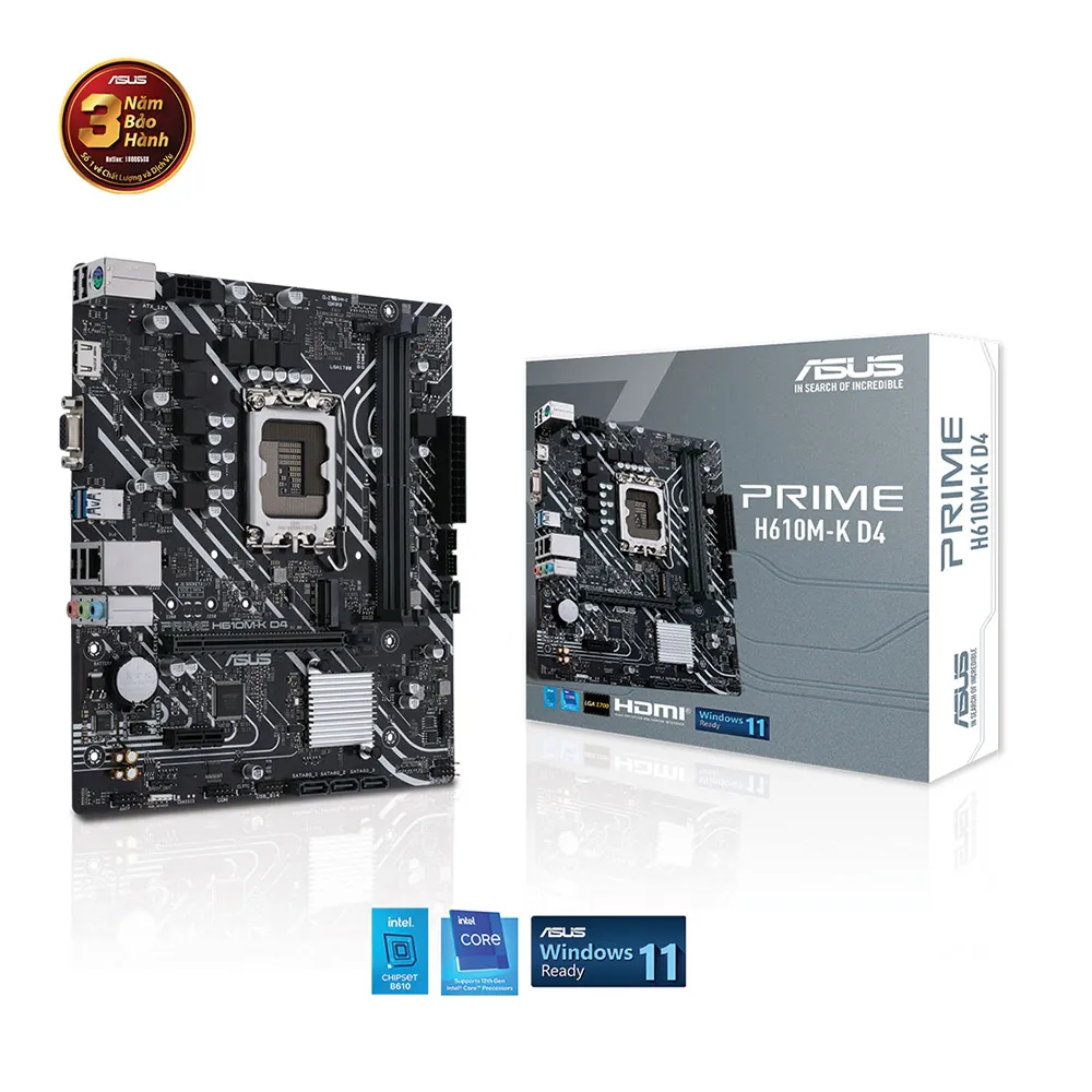 [00000244] Bo mạch chủ Mainboard Asus H610M-K D4