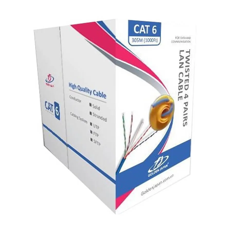 Cáp mạng Golden Japan Cat 6 UTP BC GJ6560 PVC (m)