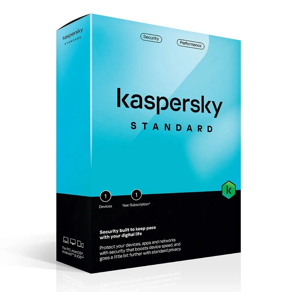 Phần mềm Kaspersky Standard (3 thiết bị, 12 tháng)