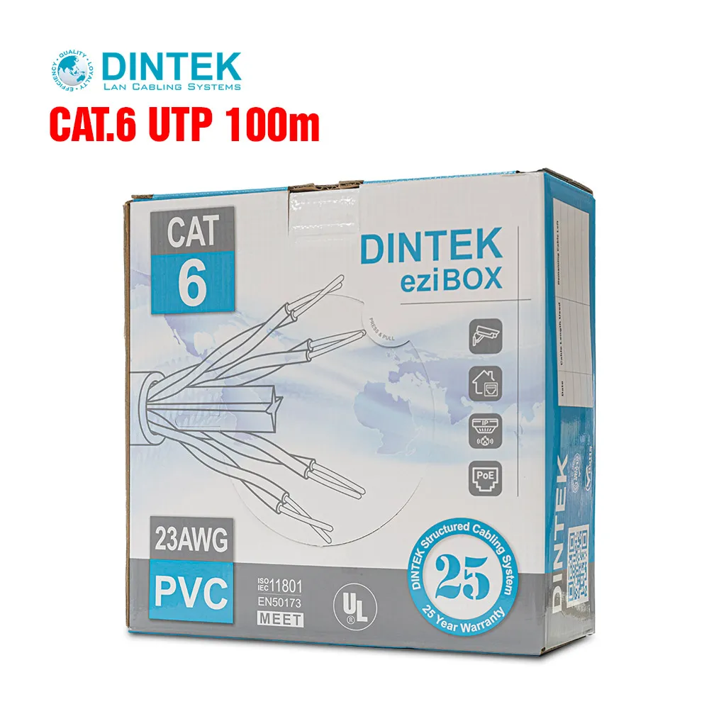 Cáp mạng Dintek Cat 6 UTP 23AWG 1101-04063 (100m)