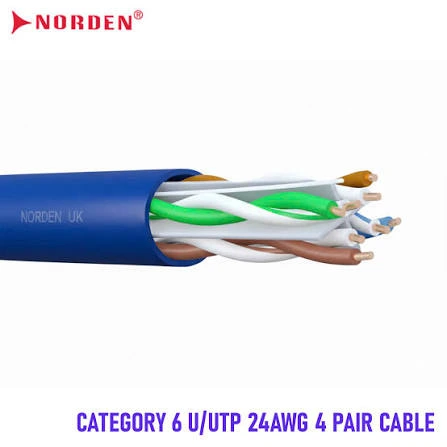 Cáp mạng Norden Cat 6 UTP 24AWG 120-40001104BL (m)