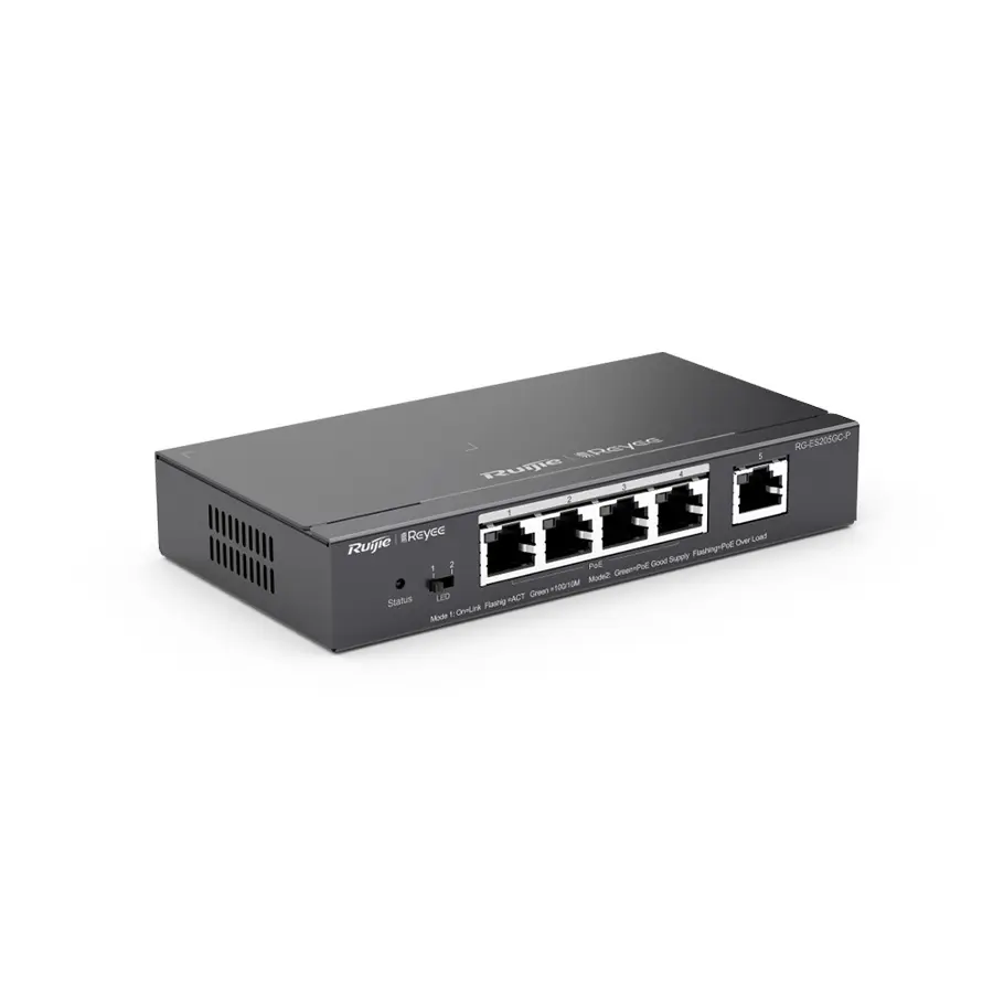 Bộ chuyển mạch Switch PoE Ruijie RG-ES205GC-P 5 Port Gigabit