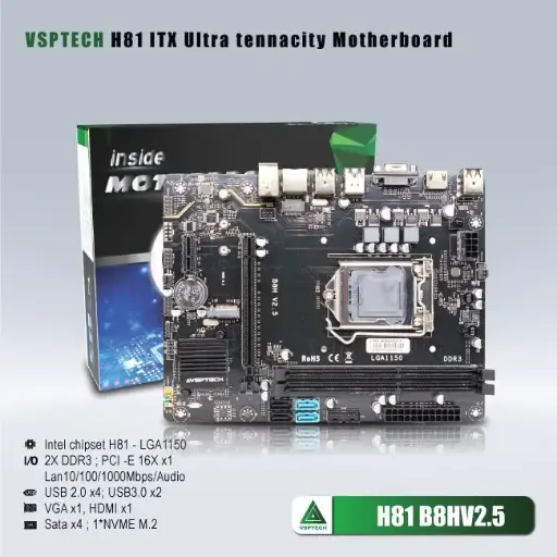 [00000268] Mainboard VSPTECH H81 B8HV2.5