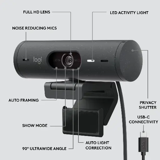 [00000452] Webcam Logitech BRIO 505